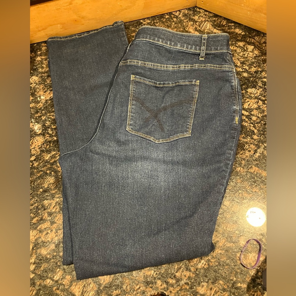 CJ Banks Dark Blue Straight Leg boot cut Jeans 16W